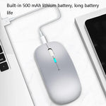 Y20 4 Keys Colorful Glow Charging Mute Mouse Notebook Game Wireless Mouse, 2.4G + Bluetooth (Silver)
