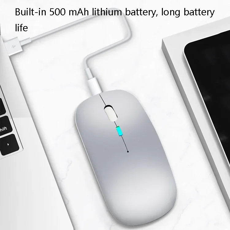 Y20 4 Keys Colorful Glow Charging Mute Mouse Notebook Game Wireless Mouse, 2.4G + Bluetooth (Silver)