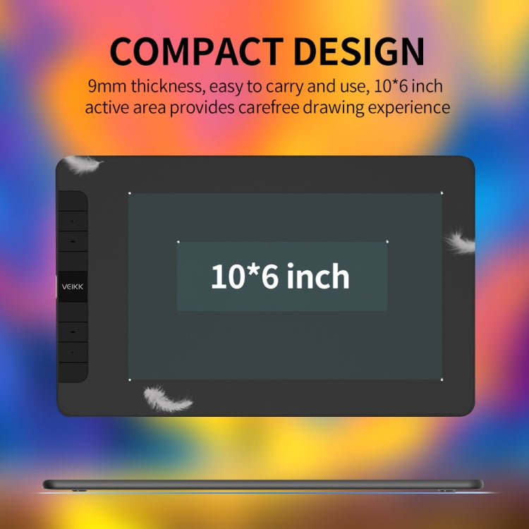 VEIKK VK1060 手描きタブレット 電子ペイントボード スマホ接続可能、VK1060