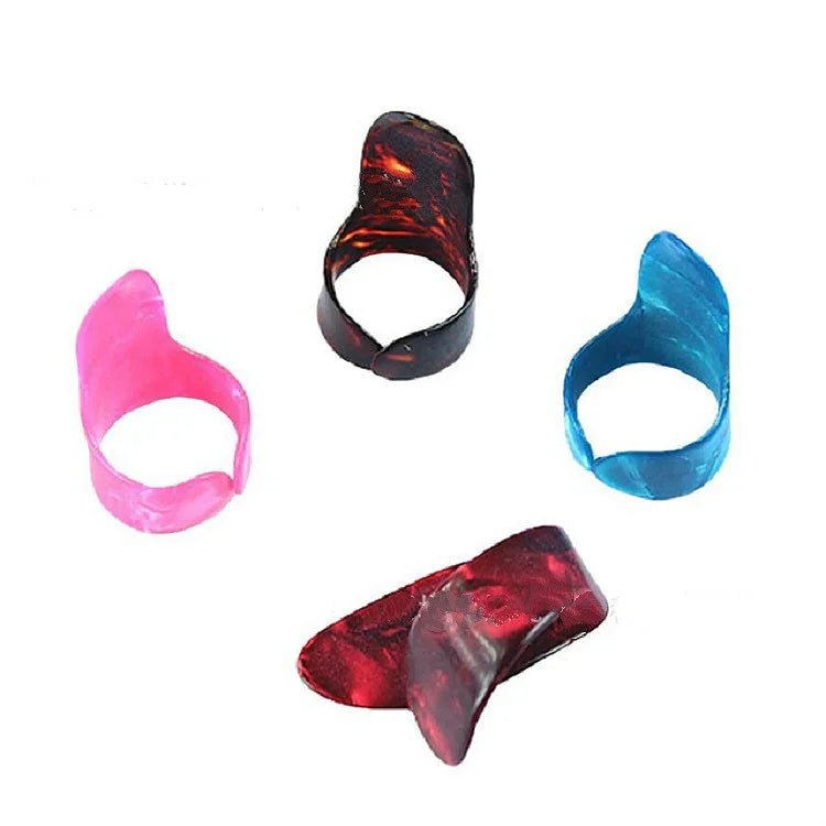 M02219 4-in-1 プレキシグラススライドバー + ステンレススライドバー + セルロイドギターフィンガーピック + プラスチックボックスセット、プレキシグラススライドバー