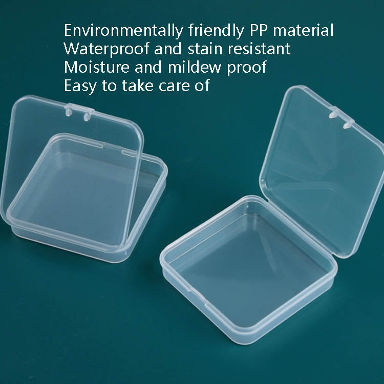 20個入りスクエアプラスチックボックス 蓋付き透明収納ボックス PP部品ツールボックス 電子部品アクセサリーボックス、20個入りスクエア