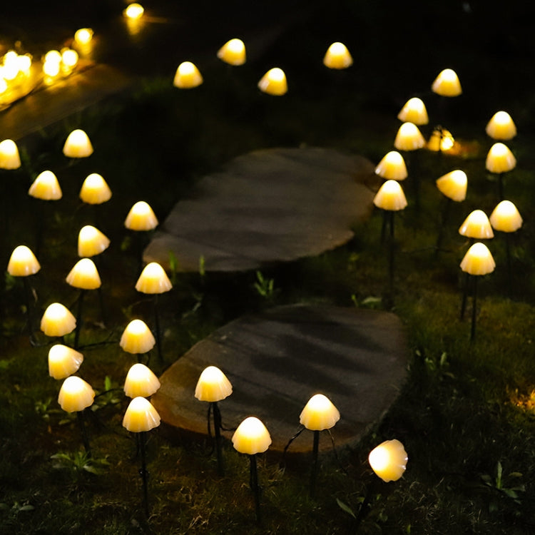 ソーラーキノコ芝生ライト 屋外防水ガーデンヴィラ風景装飾用ストリングライト、3.8m 10 LED、5m 20 LED、6.5m 30 LED
