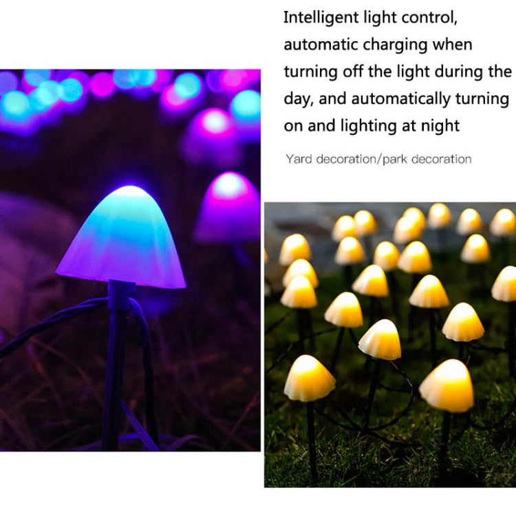 ソーラーキノコ芝生ライト 屋外防水ガーデンヴィラ風景装飾用ストリングライト、3.8m 10 LED、5m 20 LED、6.5m 30 LED