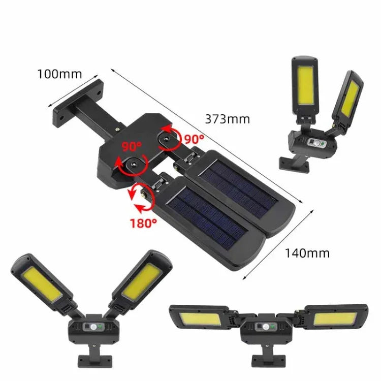 TG-TY097 2ヘッドソーラーライト 屋外人体感知壁灯 ガーデン街灯 LEDライト、200 COB