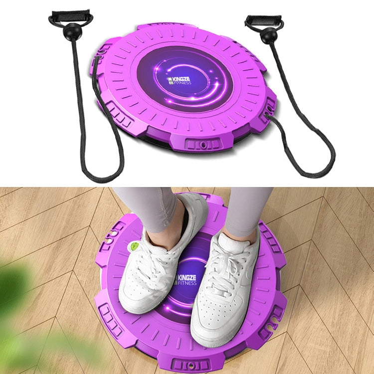 KINGZE ホームウエストツイストボード フィットネス器具 スポーツ腹部回転ツイストマシン、パープル、フレッシュグリーン、パープル＋プルロープ、フレッシュグリーン＋プルロープ