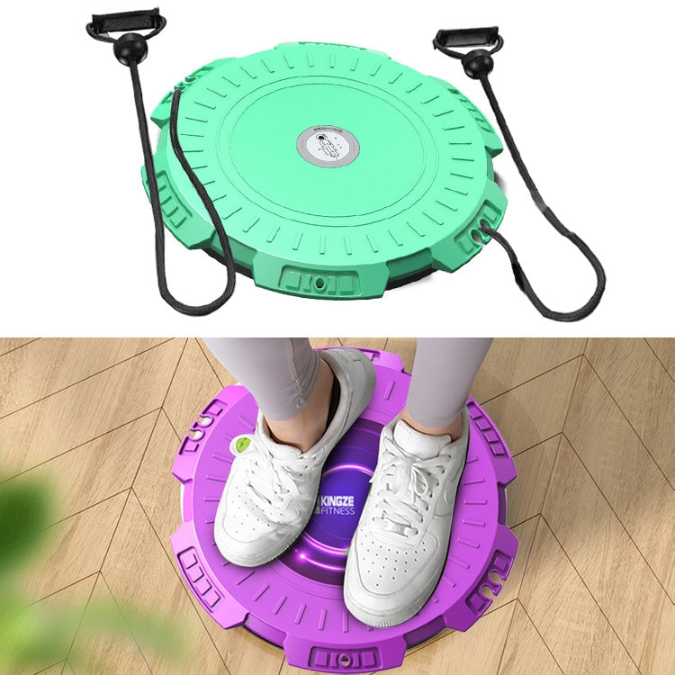 KINGZE ホームウエストツイストボード フィットネス器具 スポーツ腹部回転ツイストマシン、パープル、フレッシュグリーン、パープル＋プルロープ、フレッシュグリーン＋プルロープ