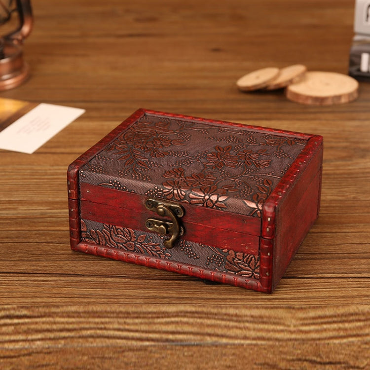 木製 ヴィンテージ ジュエリーボックス 収納＆撮影小道具、14.5x11.5x6.5cm