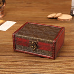 木製 ヴィンテージ ジュエリーボックス 収納＆撮影小道具、14.5x11.5x6.5cm