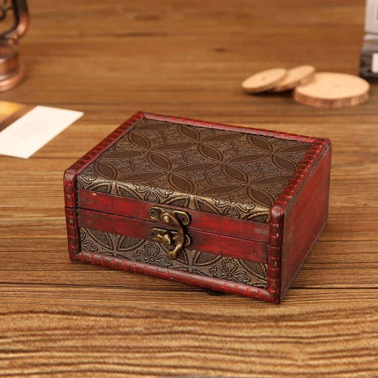 木製 ヴィンテージ ジュエリーボックス 収納＆撮影小道具、14.5x11.5x6.5cm