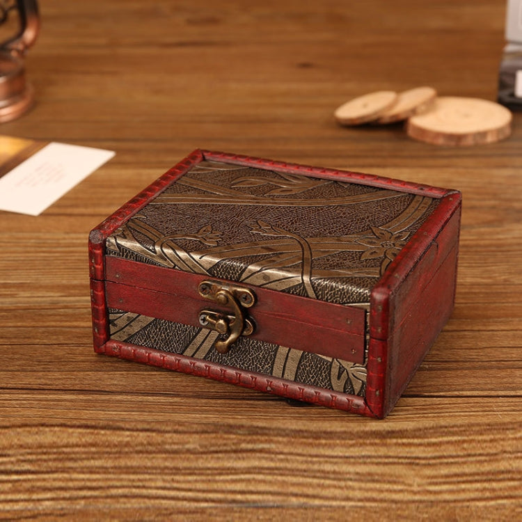 木製 ヴィンテージ ジュエリーボックス 収納＆撮影小道具、14.5x11.5x6.5cm