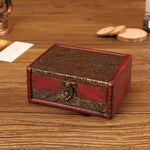 木製 ヴィンテージ ジュエリーボックス 収納＆撮影小道具、14.5x11.5x6.5cm