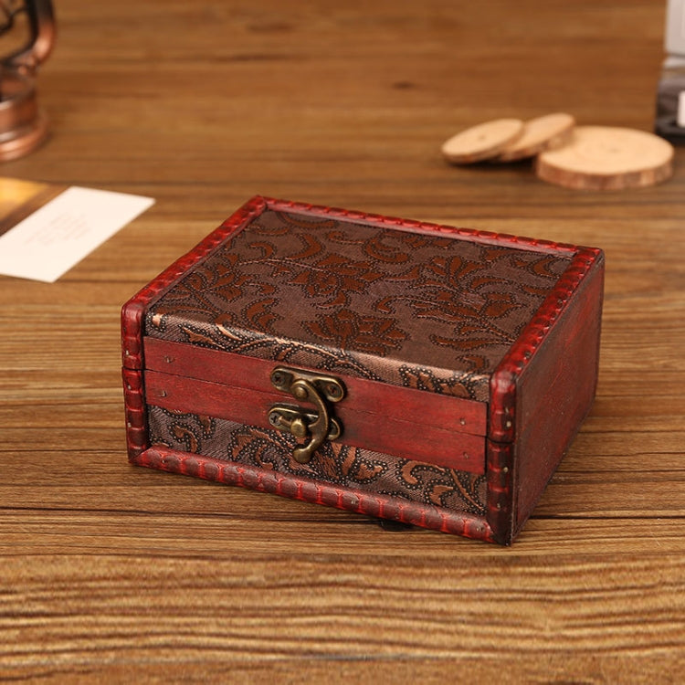 木製 ヴィンテージ ジュエリーボックス 収納＆撮影小道具、14.5x11.5x6.5cm
