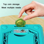 子供用キャラクターシミュレーション人間顔 指紋音楽 中国 英国スイッチ貯金箱、仕様：、電池（ブルー）、電池（ピンク）