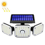 ソーラー3ヘッド回転式壁掛けライト人体感知屋外防水ガーデン街路灯、112 LED、138 LED、132 COB