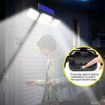 ソーラー3ヘッド回転式壁掛けライト人体感知屋外防水ガーデン街路灯、112 LED、138 LED、132 COB