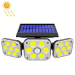ソーラー3ヘッド回転式壁掛けライト人体感知屋外防水ガーデン街路灯、112 LED、138 LED、132 COB