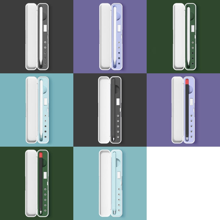 シリコンスタイラス保護収納ボックス Apple Pencil 1 / 2用、仕様：8mm（グラファイトブラック）、8mm（クローブパープル）、8mm（ダークナイトグリーン）、8mm（グレイシャーブルー）、10mm（グラファイトブラック）、10mm（クローブパープル）、10mm（ダークナイトグリーン）