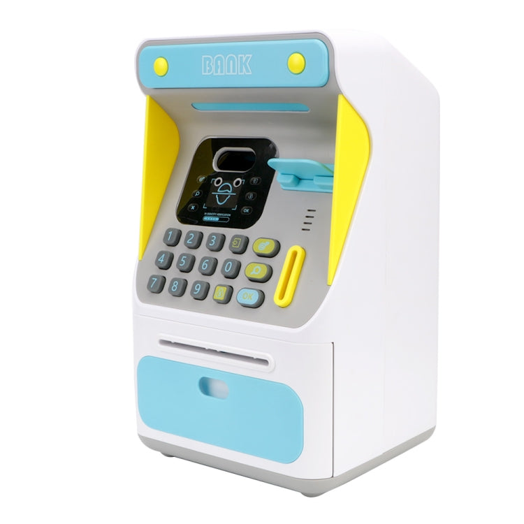 8010 模擬顔認識ATM機貯金箱 パスワード自動巻き取りマネーセーフ貯金箱、スタイル：、ピンク、ブルー、充電式バージョンピンク、充電式バージョンブルー