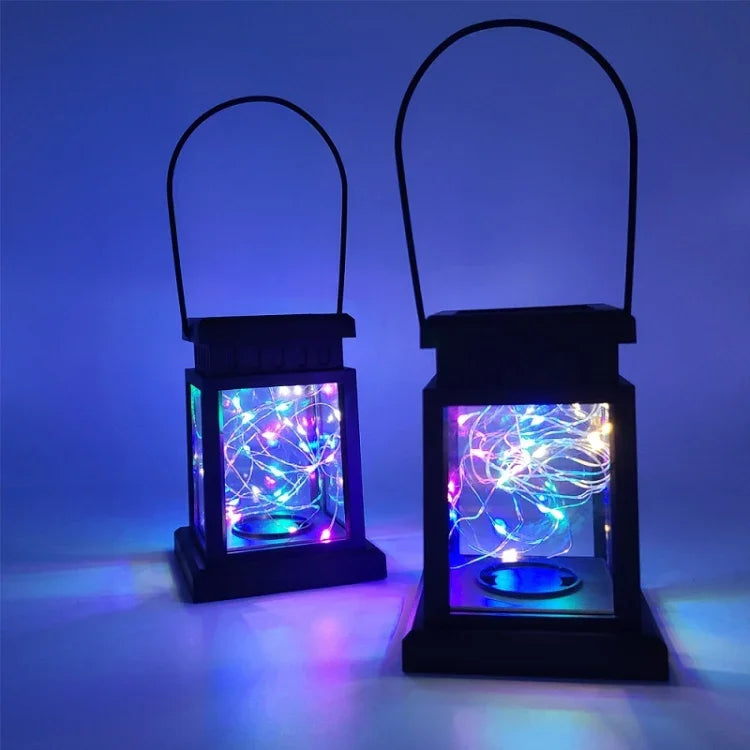 ソーラーLED星空風ランタン祭り装飾レトロ銅線ストリングライト、銅線／カラフルライト
