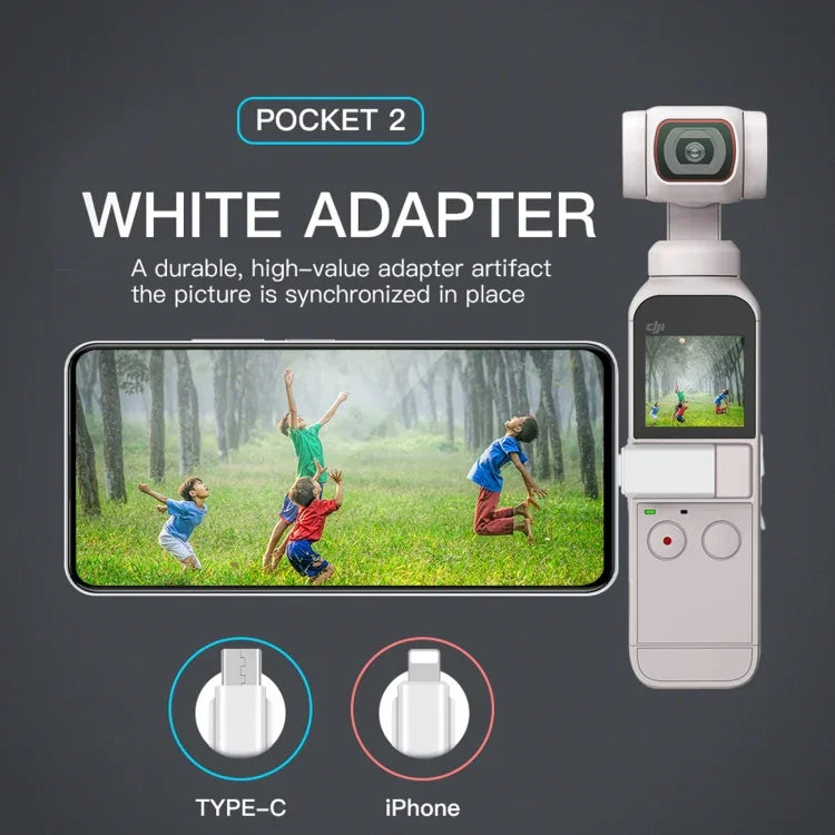 RCSTQ DJI OSMO Pocket 1/2用 スマートフォンアダプター、8ピン
