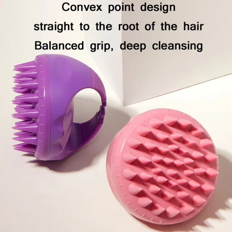 丸型ヘアウォッシングブラシ シリコン製 ウェット＆ドライ多目的マッサージブラシ、ピンク、パープル、グリーン、ブラック、ブルー、レッド、イエロー、グレー