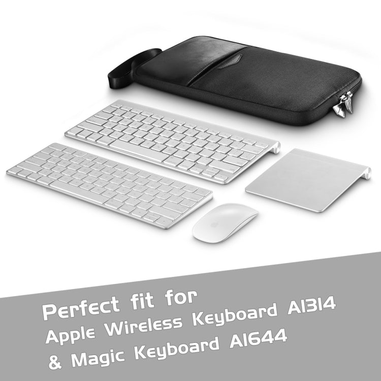 ユニバーサルPUレザー＋ナイロン防水ジッパー ポータブルキーボード収納バッグ Appleワイヤレスキーボード A1314 & マジックキーボード A1644用