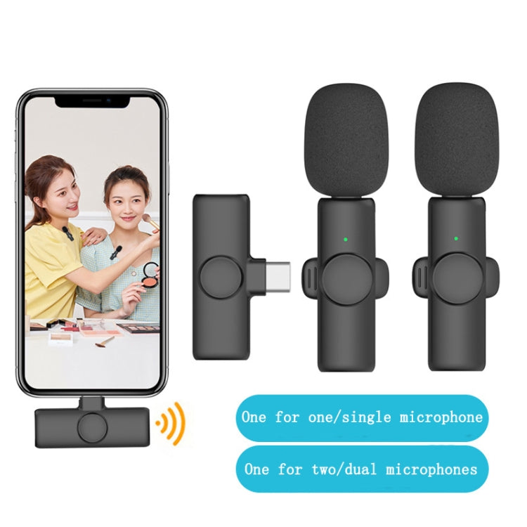 ラベリアワイヤレスマイク 携帯電話ライブビデオ撮影用小型マイク、8ピン直結1対1、Type C 1対1、Type-C 1対2