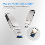 USB 3.0＋8ピン＋USB-C / タイプC 3-in-1 携帯電話・パソコン用金属回転式Uディスク, 32GB, 16GB, 64GB