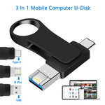 USB 3.0＋8ピン＋USB-C / タイプC 3-in-1 携帯電話・パソコン用金属Uディスク, 8GB, 16GB, 32GB, 64GB