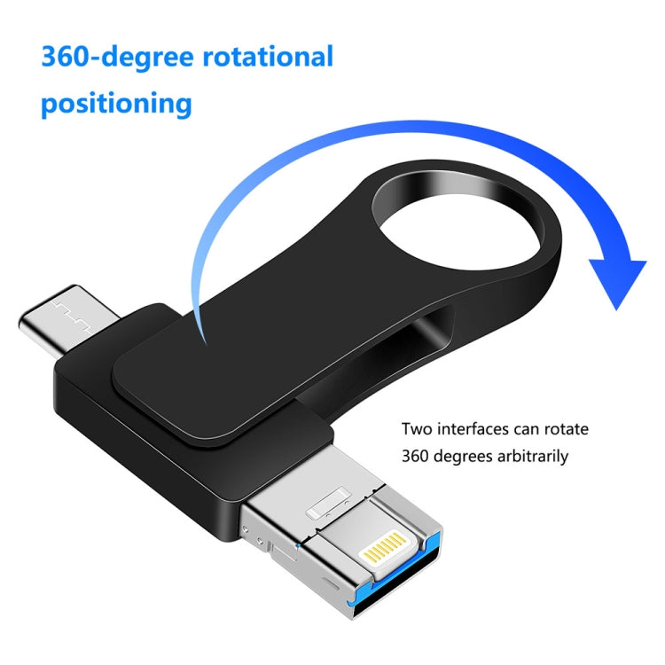 USB 3.0＋8ピン＋USB-C / タイプC 3-in-1 携帯電話・パソコン用金属Uディスク, 8GB, 16GB, 32GB, 64GB