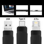 USB 3.0＋8ピン＋USB-C / タイプC 3-in-1 携帯電話・パソコン用金属Uディスク, 8GB, 16GB, 32GB, 64GB