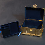 ダブルレイヤー ジュエリーボックス 鍵付き 金属装飾品、17.5x13.5x12.5cm