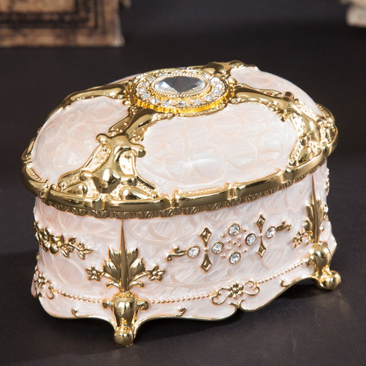金属製 オーバルダイヤモンド ジュエリー収納ボックス 誕生日・結婚祝いギフト、8.5x6x6cm、11x7.5x7cm