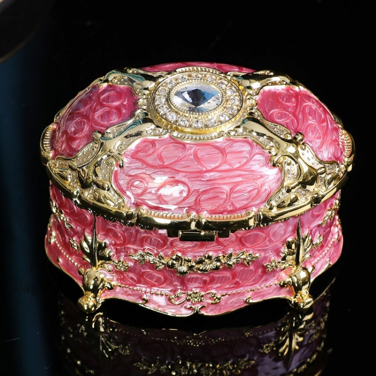 金属製 オーバルダイヤモンド ジュエリー収納ボックス 誕生日・結婚祝いギフト、8.5x6x6cm、11x7.5x7cm
