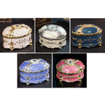 金属製 オーバルダイヤモンド ジュエリー収納ボックス 誕生日・結婚祝いギフト、8.5x6x6cm、11x7.5x7cm