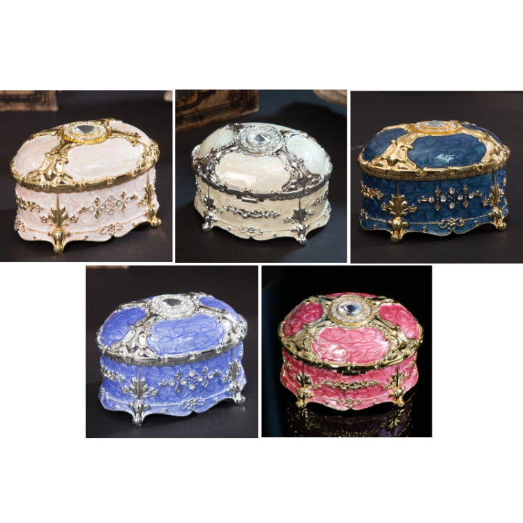 金属製 オーバルダイヤモンド ジュエリー収納ボックス 誕生日・結婚祝いギフト、8.5x6x6cm、11x7.5x7cm
