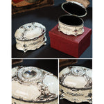 金属製 オーバルダイヤモンド ジュエリー収納ボックス 誕生日・結婚祝いギフト、8.5x6x6cm、11x7.5x7cm
