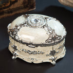 金属製 オーバルダイヤモンド ジュエリー収納ボックス 誕生日・結婚祝いギフト、8.5x6x6cm、11x7.5x7cm