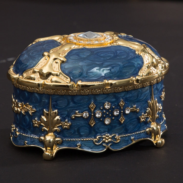 金属製 オーバルダイヤモンド ジュエリー収納ボックス 誕生日・結婚祝いギフト、8.5x6x6cm、11x7.5x7cm