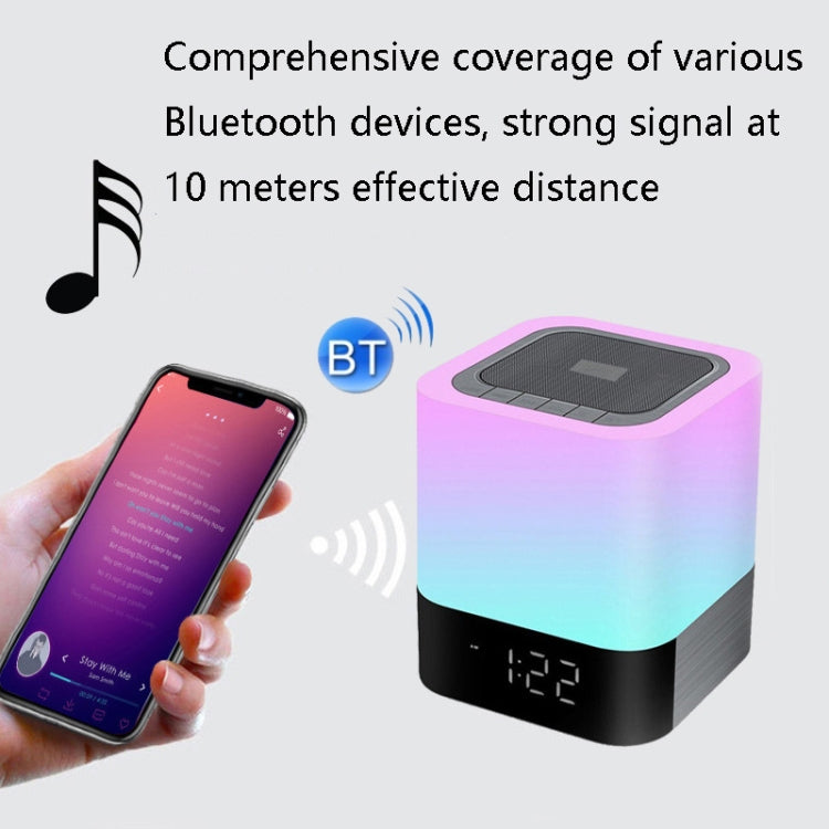 MUSKY ワイヤレスBluetoothスピーカー ベッドサイドアラームクロック タッチセンサー付きナイトランプ ミニスピーカー カラフルライト、ホワイトライト