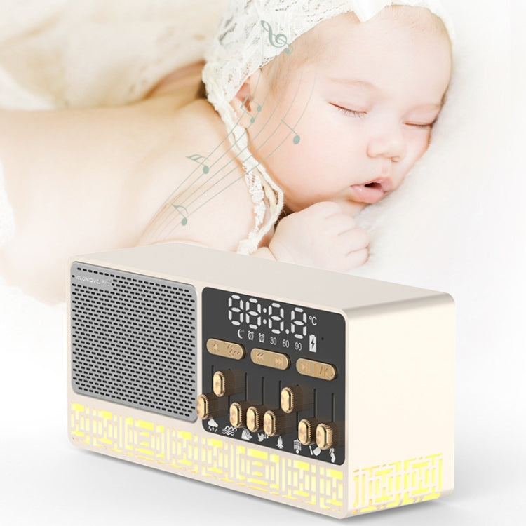 Manovo V1 デスクトップホワイトノイズ睡眠補助スピーカー ホームアラームクロック Bluetoothスピーカー