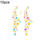 10枚入り ホットスタンピング 防水 音楽祭フェイス タトゥーステッカー, VS-001, VS-002, VS-003, VS-004, VS-005, VS-006, VS-007, VS-008, VS-009, VS-010