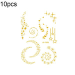 10枚入り ホットスタンピング 防水 音楽祭フェイス タトゥーステッカー, VS-001, VS-002, VS-003, VS-004, VS-005, VS-006, VS-007, VS-008, VS-009, VS-010
