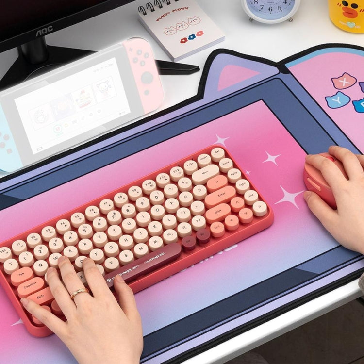 かわいい猫耳コンピューターキーボードデスクパッドマウスパッド、400 x 800 x 2mm