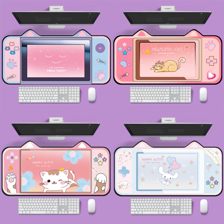 かわいい猫耳コンピューターキーボードデスクパッドマウスパッド、400 x 800 x 2mm