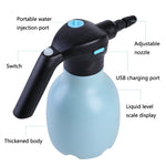 1.5L園芸用電動ジョウロ手持ち家庭用花用散水器、青、青＋汎用ノズル