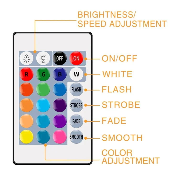 Smart Remote Control RGB Bulb Light, 20W, 25W