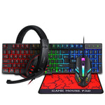 T-WOLF TF-800 4イン1ゲーミング発光キーボードマウスヘッドセット