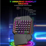T-WOLF モバイルゲーミング片手用キーボード、仕様：T19キーボード、TF-900セット、キーボード＋マウス＋スローン