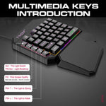 T-WOLF モバイルゲーミング片手用キーボード、仕様：T19キーボード、TF-900セット、キーボード＋マウス＋スローン